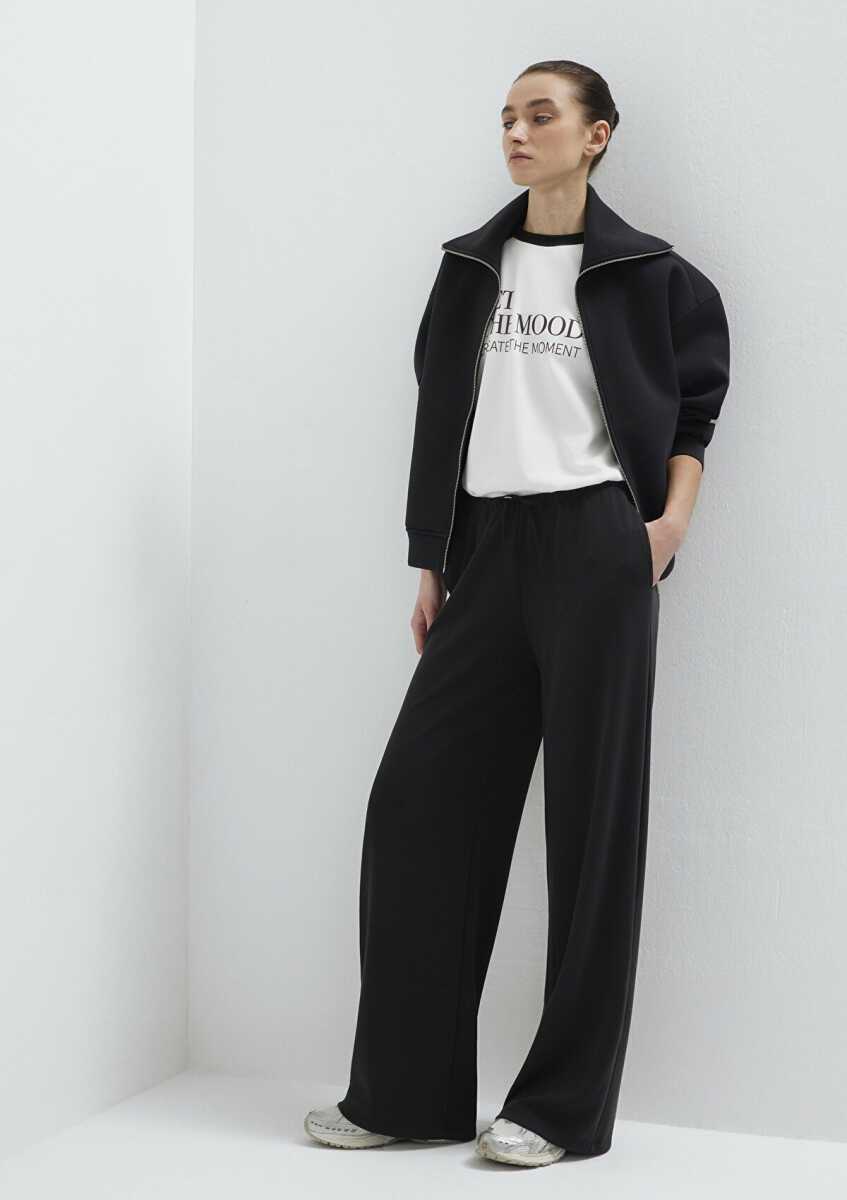 Mavi Geniş Paça Siyah Wide Leg Kadın Eşofman Altı 1011177-900 - Mavi (1)