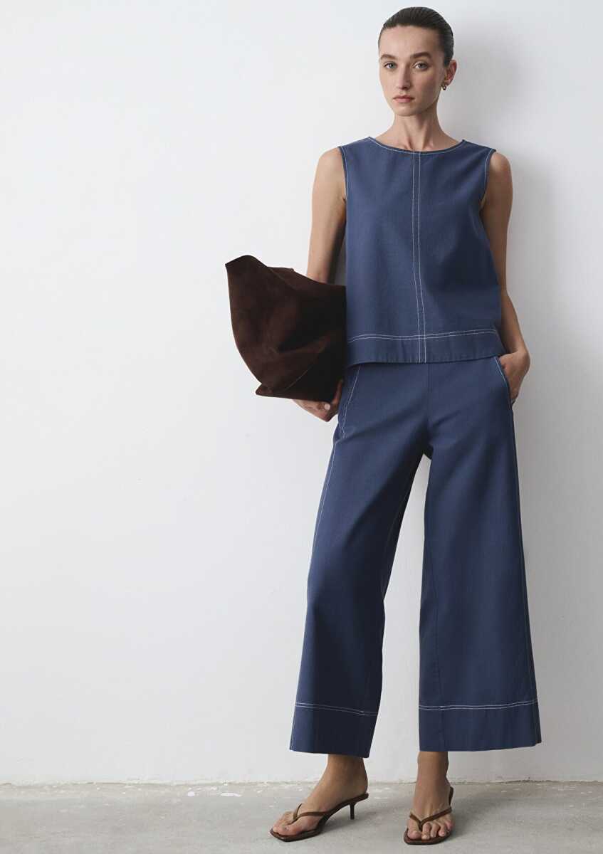 Mavi Geniş Paça Wide Leg Kadın Pantolon 1011187-70756