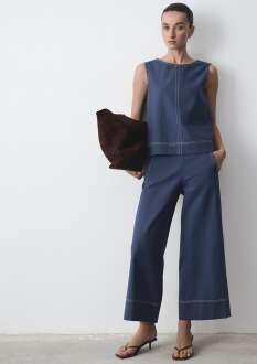 Mavi Geniş Paça Wide Leg Kadın Pantolon 1011187-70756