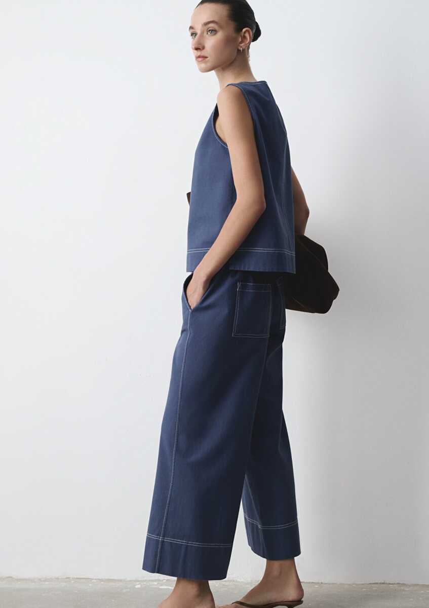Mavi Geniş Paça Wide Leg Kadın Pantolon 1011187-70756 (1)
