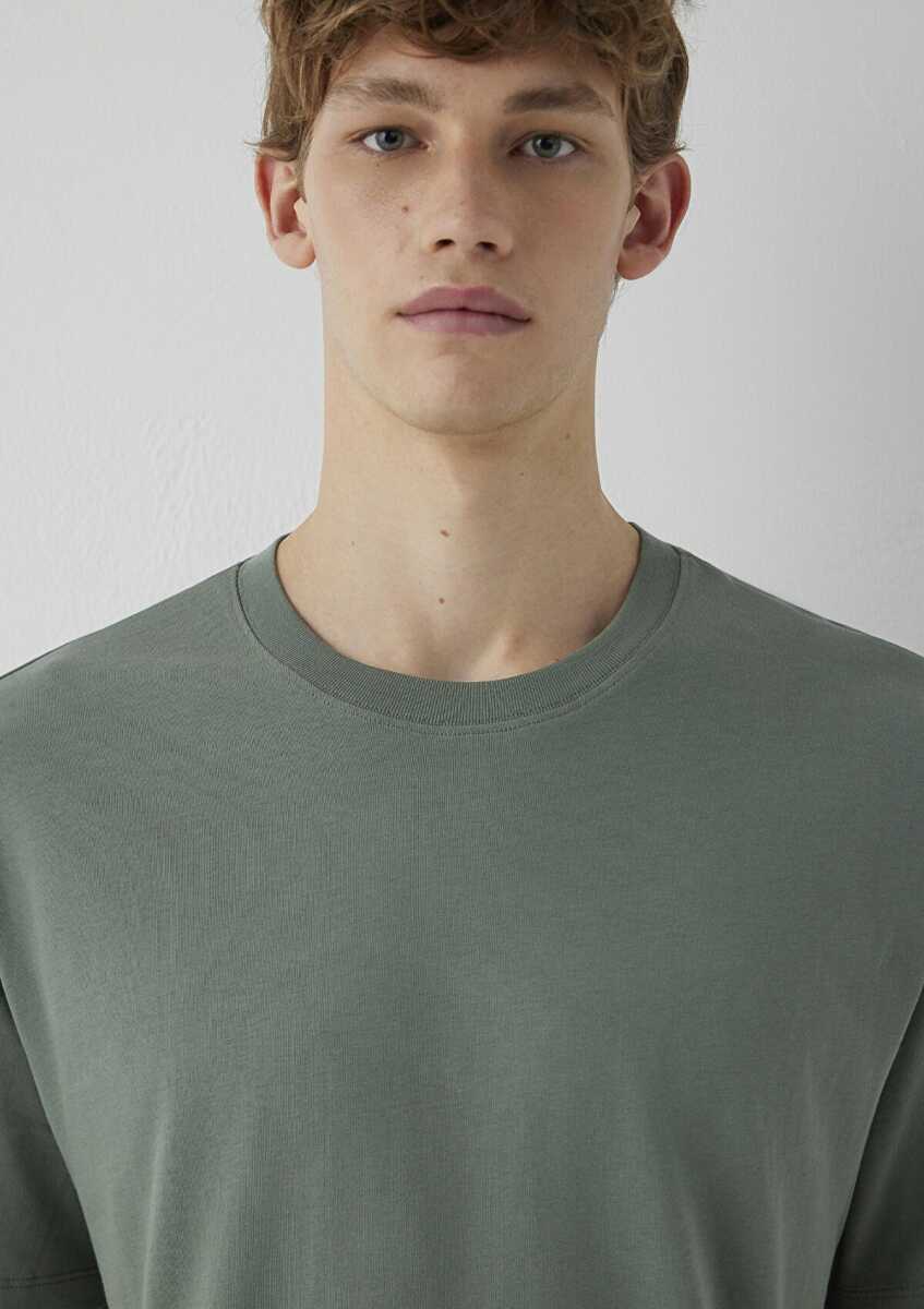 Mavi Haki Basic Loose Fit Erkek Tişört 066249-80692 - 6