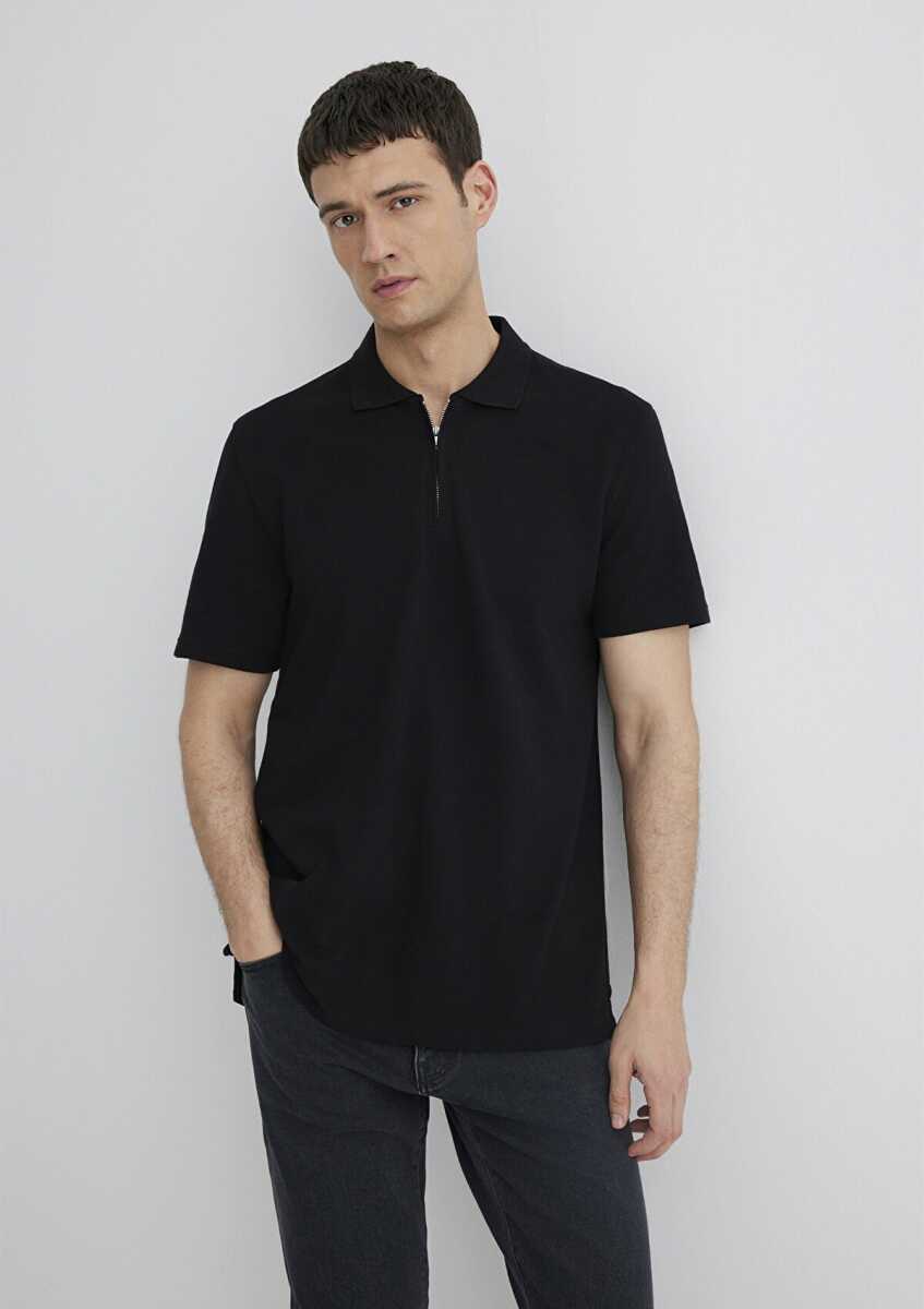 Mavi Half Zıp Siyah Polo Yaka Erkek Tişört 0612525-900 - 2