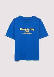 Mavi Have A Day Off Baskılı Çocuk Tişört 6610277-82491