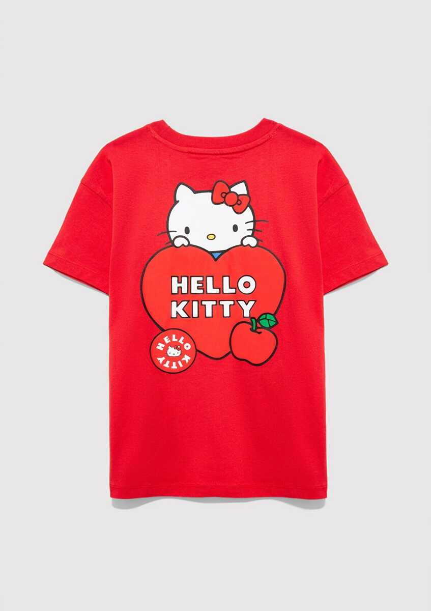 Mavi Hello Kitty Baskılı Kırmızı Loose Fit Çocuk Tişört 7610429-70478 - 3