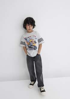 Mavi Hot Wheels Baskılı Çocuk Tişört 6610303-80618 