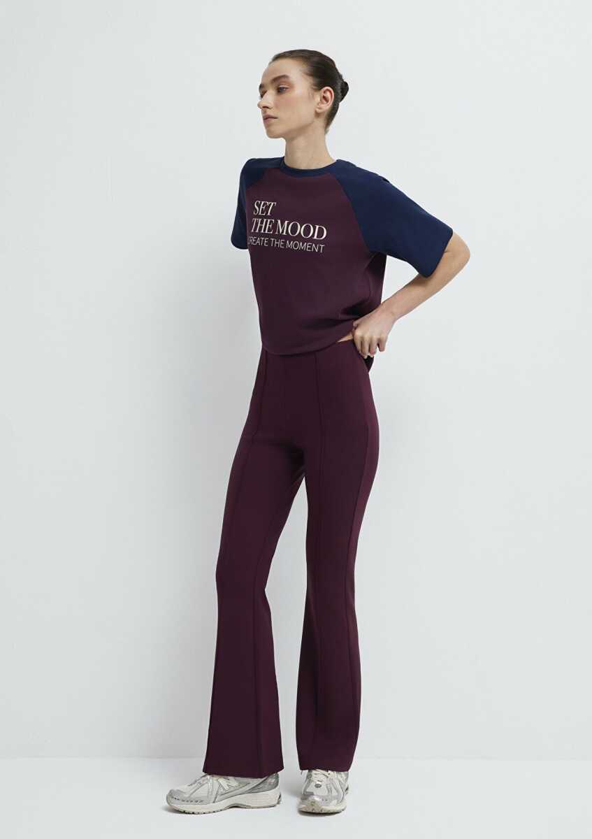 Mavi İspanyol Paça Bordo Kadın Eşofman Altı 1011175-70434