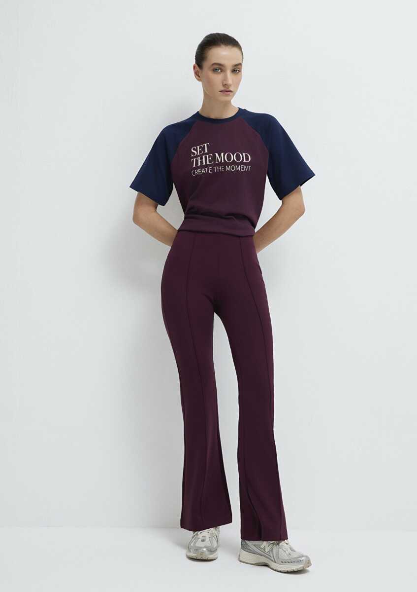 Mavi İspanyol Paça Bordo Kadın Eşofman Altı 1011175-70434 (1)