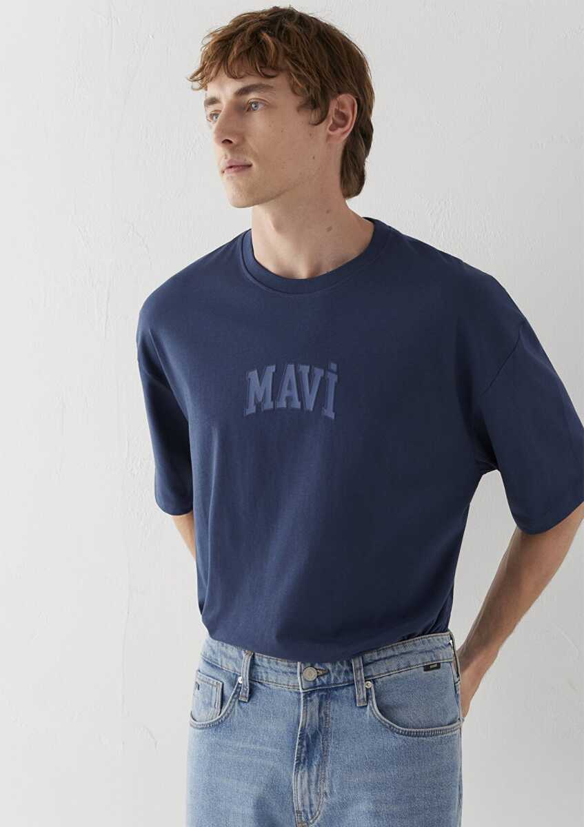 Mavi İstanbul Baskılı Mavi Erkek Tişört 0613578-80790