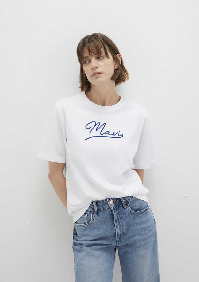 Mavi Jeans Baskılı Beyaz Kadın Tişört 1612421-620 - 1