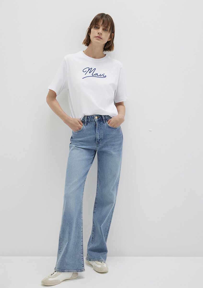 Mavi Jeans Baskılı Beyaz Kadın Tişört 1612421-620 - 2