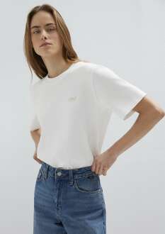 Mavi Jeans Baskılı Ekru Regular Kadın  Tişört 1613804-80194 