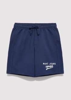 Mavi Jeans Baskılı Lacivert Loose Fit Çocuk Şort 6410019-70491 