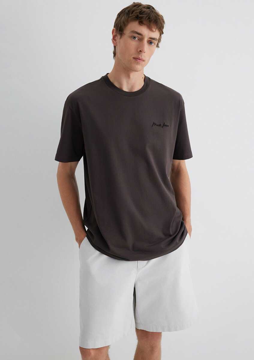 Mavi Jeans Nakışlı Kahverengi Basic Loose Fit Erkek Tişört0612733-70219 - Mavi