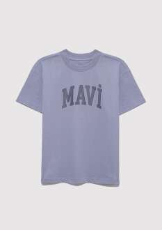 Mavi Jenerik Logo Baskılı Çocuk Tişört 7610385-88095