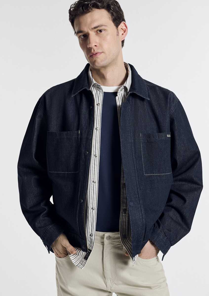 Mavi Jeran Rinse Mavi Edition Lacivert Oversize Erkek Jean Ceket  0111229-A1711