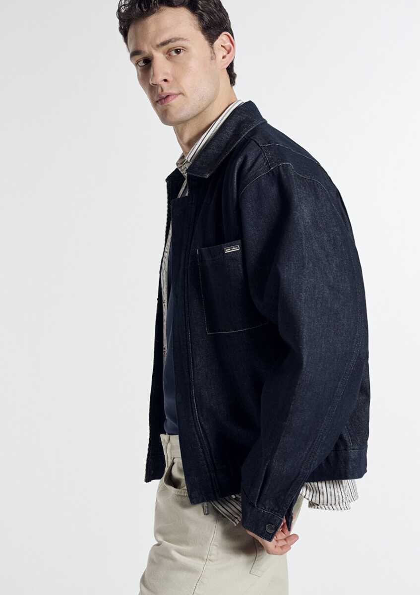 Mavi Jeran Rinse Mavi Edition Lacivert Oversize Erkek Jean Ceket  0111229-A1711 (1)