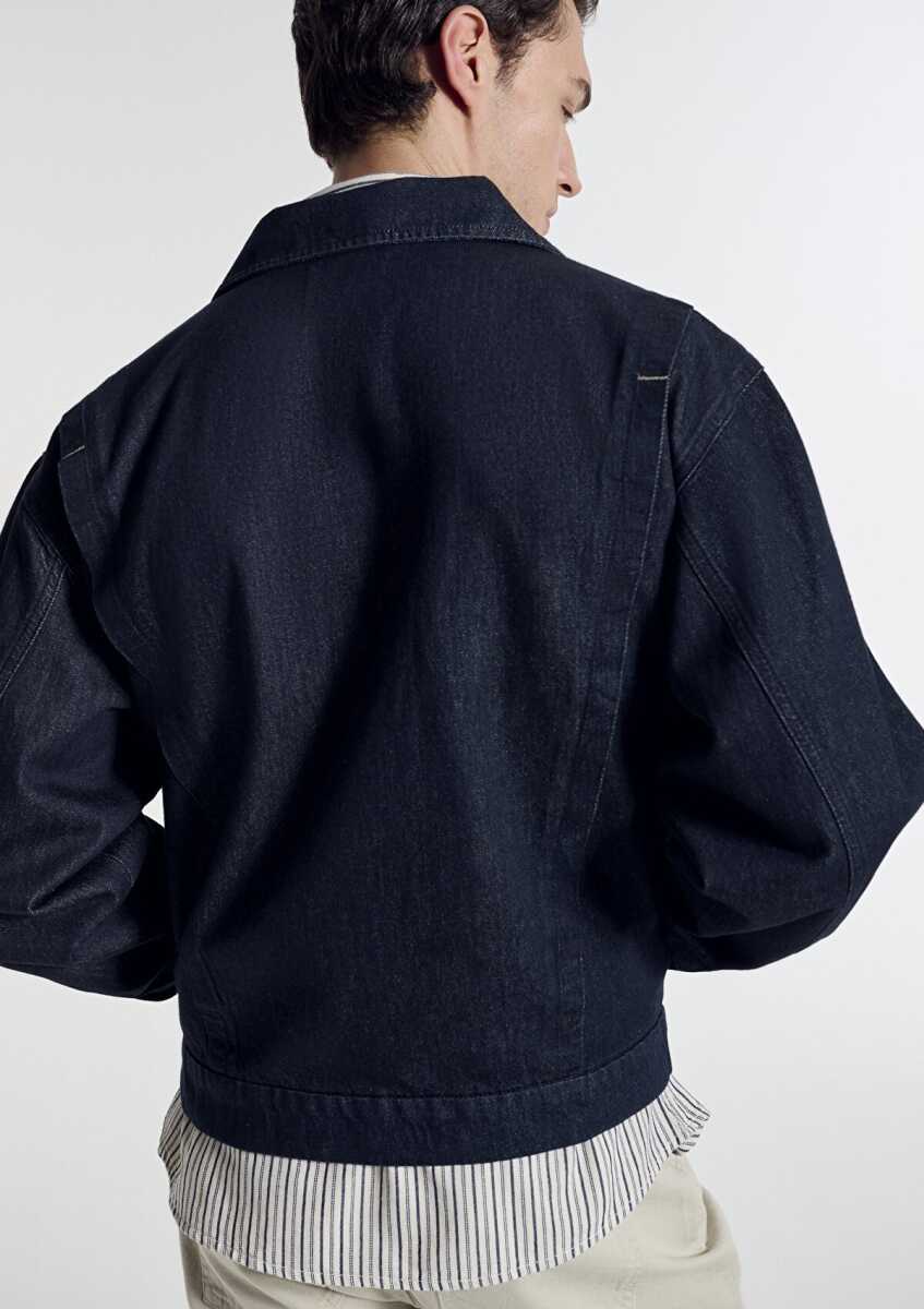 Mavi Jeran Rinse Mavi Edition Lacivert Oversize Erkek Jean Ceket 0111229-A1711 - 4