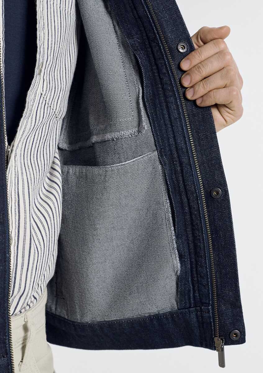 Mavi Jeran Rinse Mavi Edition Lacivert Oversize Erkek Jean Ceket 0111229-A1711 - 5