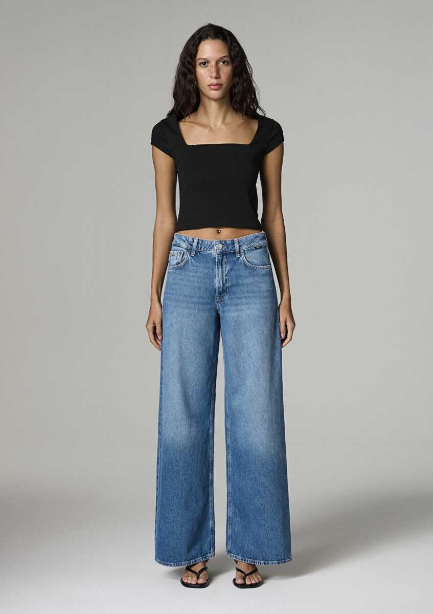 Mavi Joy Mavi Edition Gölgeli Indigo Mavisi Wide Leg Kadın Jean Pantolon 1010960-A3161 - 3