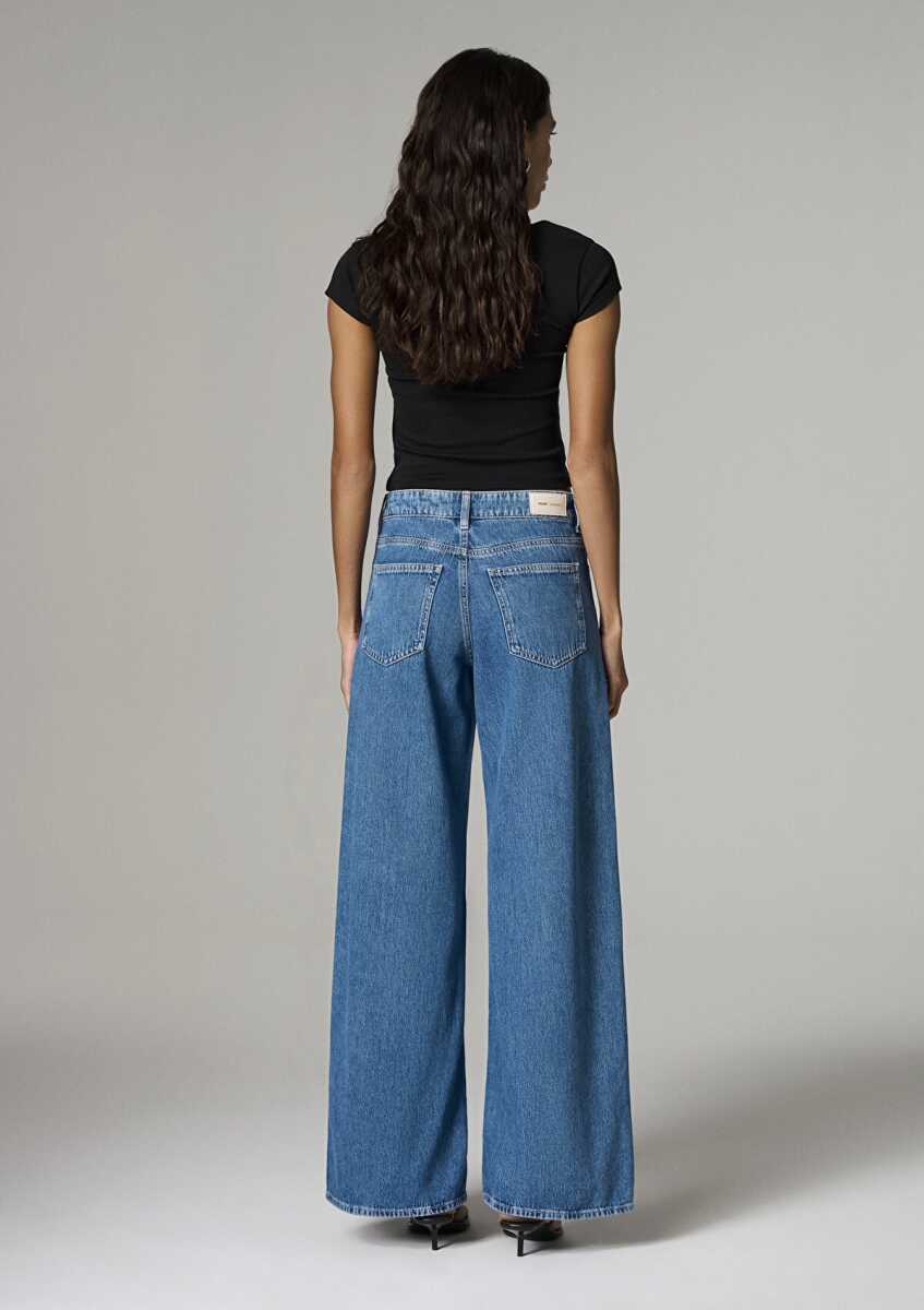 Mavi Joy Mavi Edition Gölgeli Indigo Mavisi Wide Leg Kadın Jean Pantolon 1010960-A3161 - 5