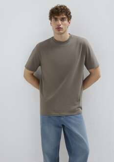 Mavi Kahverengi Basic Loose Fit Erkek Tişört 066249-87875