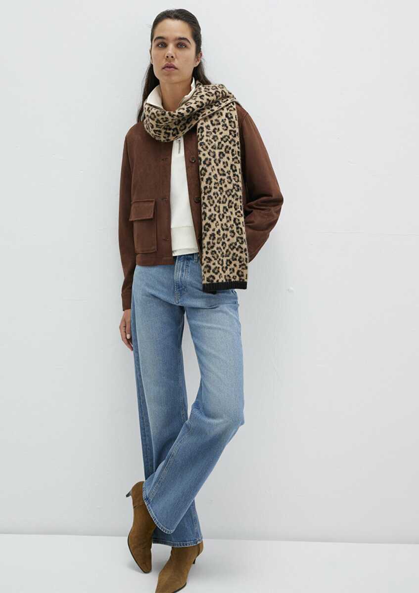 Mavi Kahverengi Kadın Atkı 1913602-26823 - Mavi