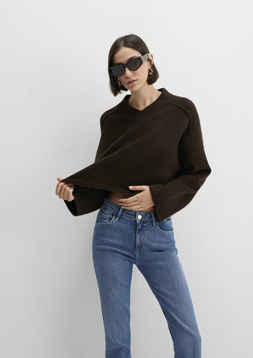 Mavi Kahverengi Kadın Kazak 1710626-88615 - Mavi