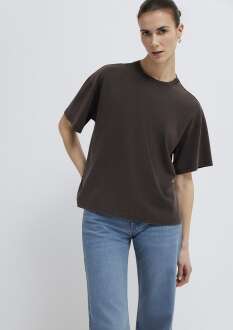 Mavi Kahverengi Loose Fit Kadın Tişört 1614313-70236