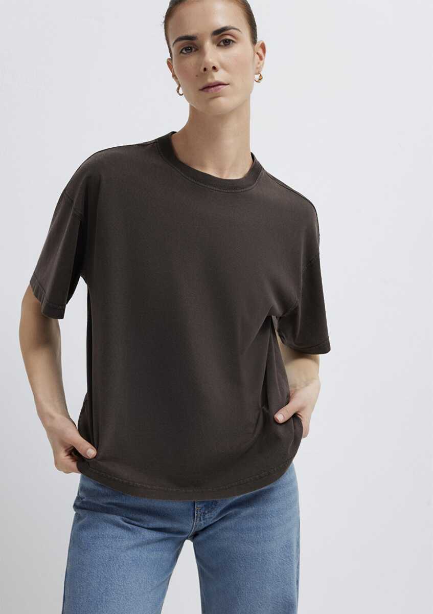 Mavi Kahverengi Loose Fit Kadın Tişört 1614313-70236 (1)
