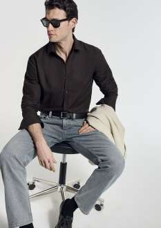 Mavi Kahverengi Regular Fit Erkek Gömlek 0212063-70219 