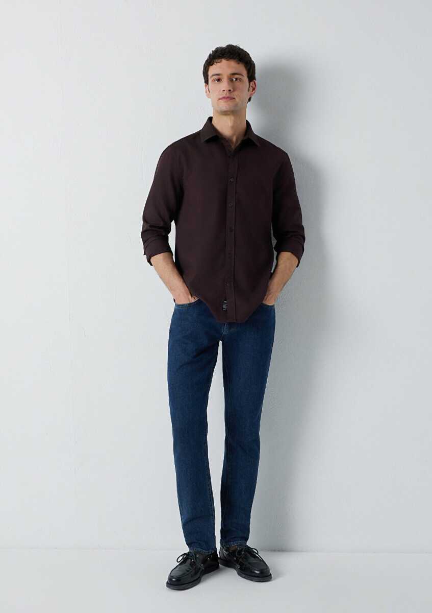 Mavi Kahverengi Slim Fit Erkek Gömlek 0211656-90704