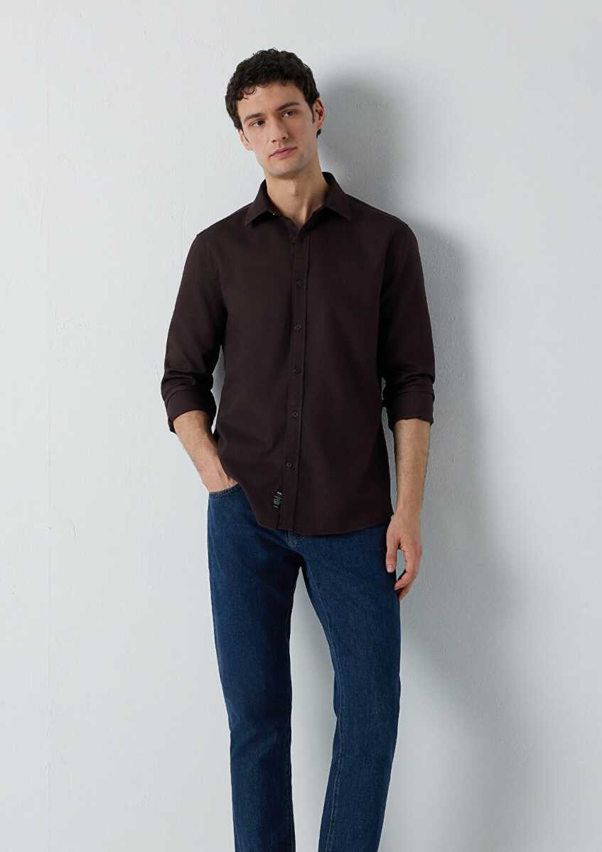 Mavi Kahverengi Slim Fit Erkek Gömlek 0211656-90704 (1)