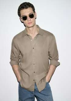 Mavi Kahverengi (TENCEL™) Regular Fit Erkek Gömlek 0210818-83866 