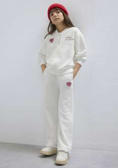 Mavi Kalp Baskılı Ekru Loose Fit Çocuk Eşofman Altı 7010044-70057 