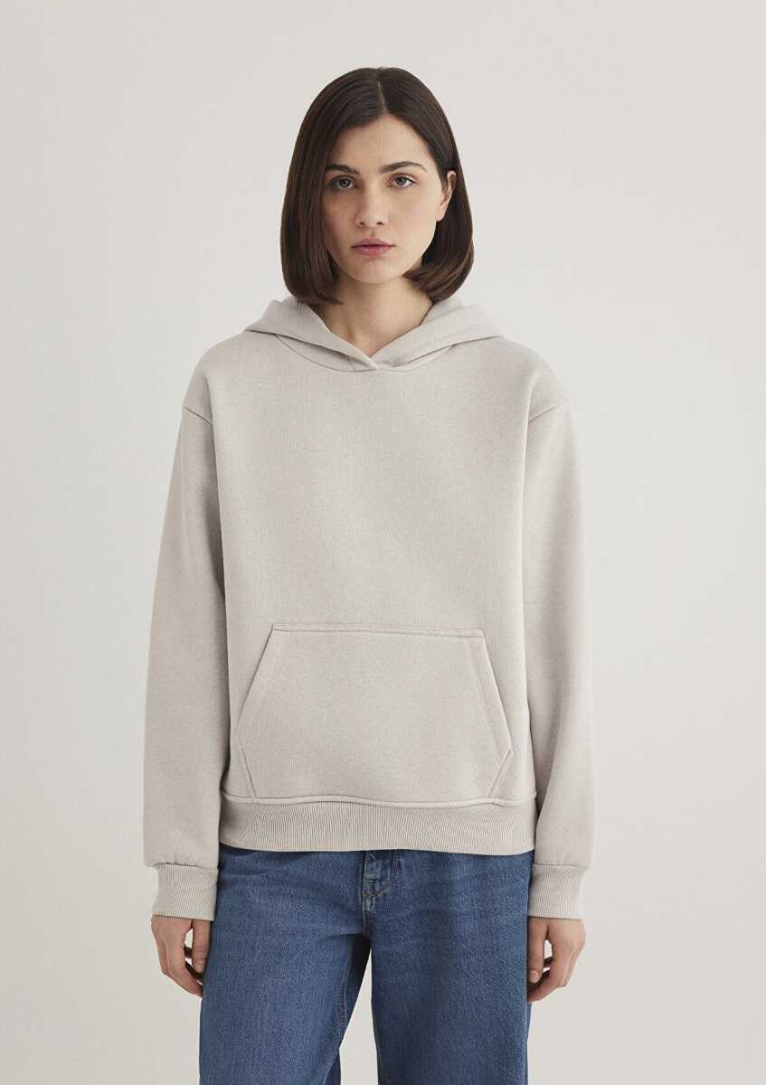 Mavi Kapişonlu Açık Gri Kadın Sweat 167299-70074 - 5
