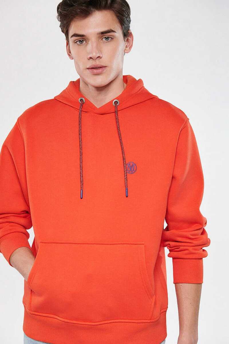 Mavi Kapişonlu Canlı Kırmızı Erkek Sweat 065809-70481 - 1
