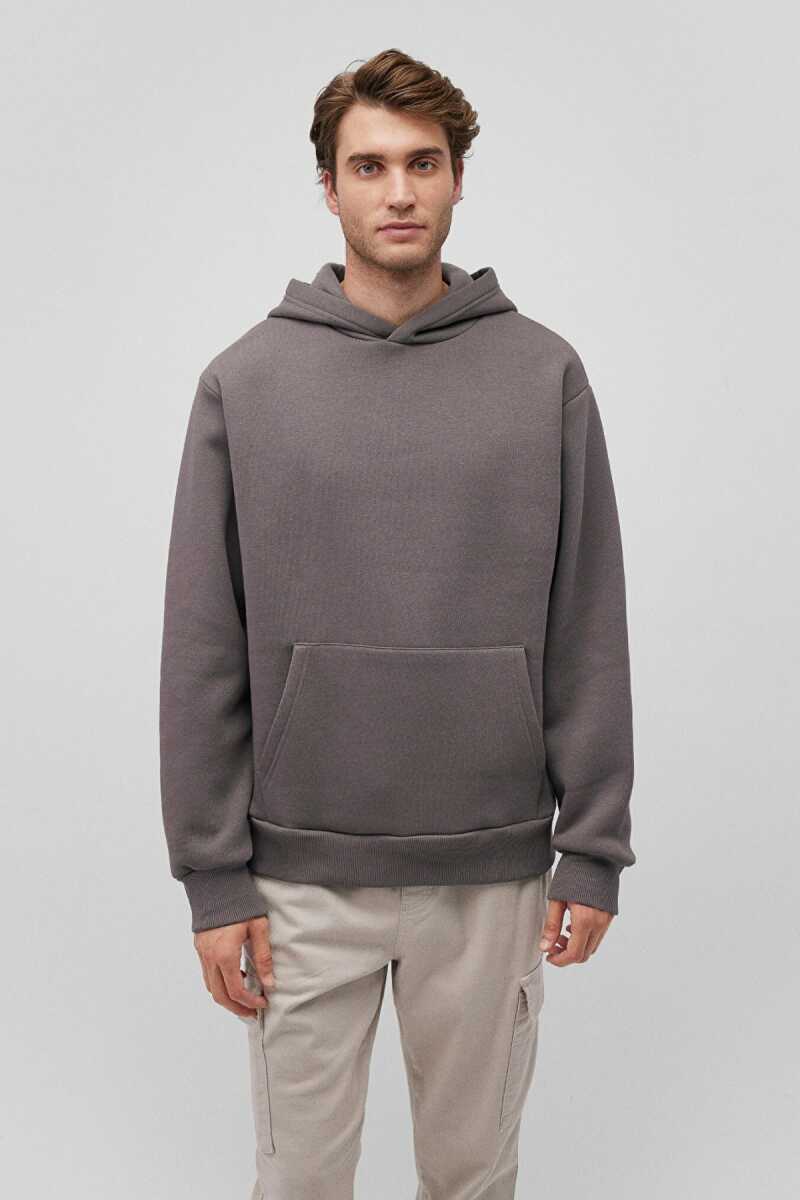 Mavi Kapişonlu Gri Erkek Sweat 0S10275-70096 - 3