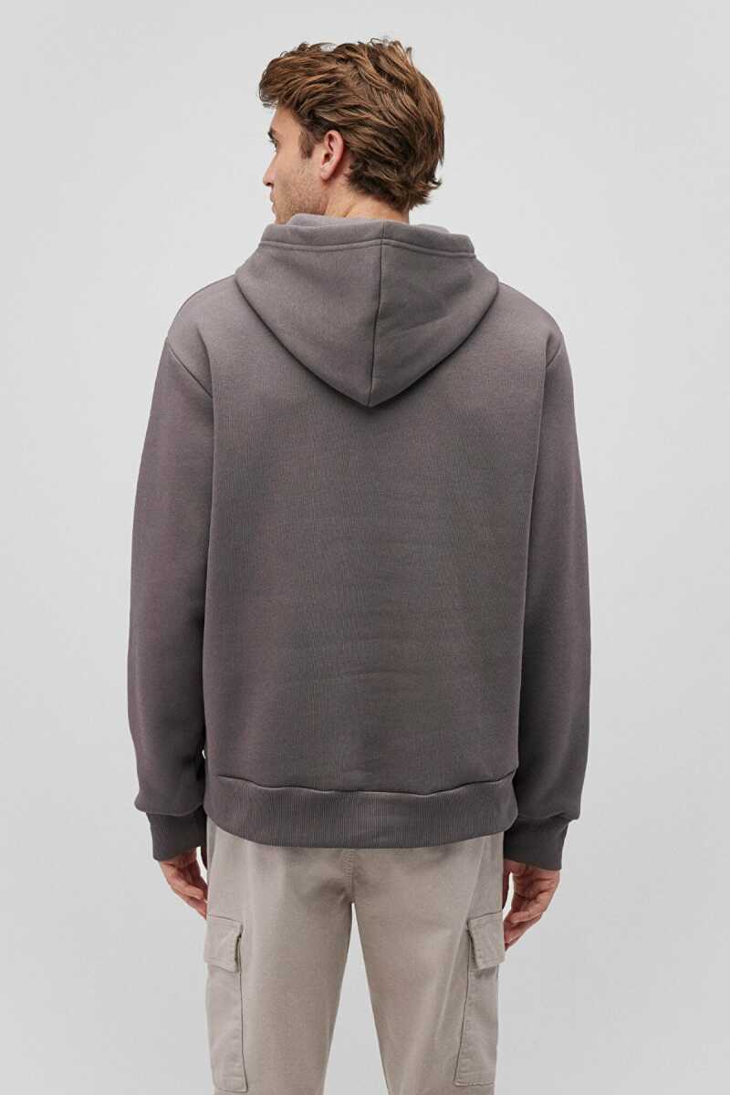 Mavi Kapişonlu Gri Erkek Sweat 0S10275-70096 - 4