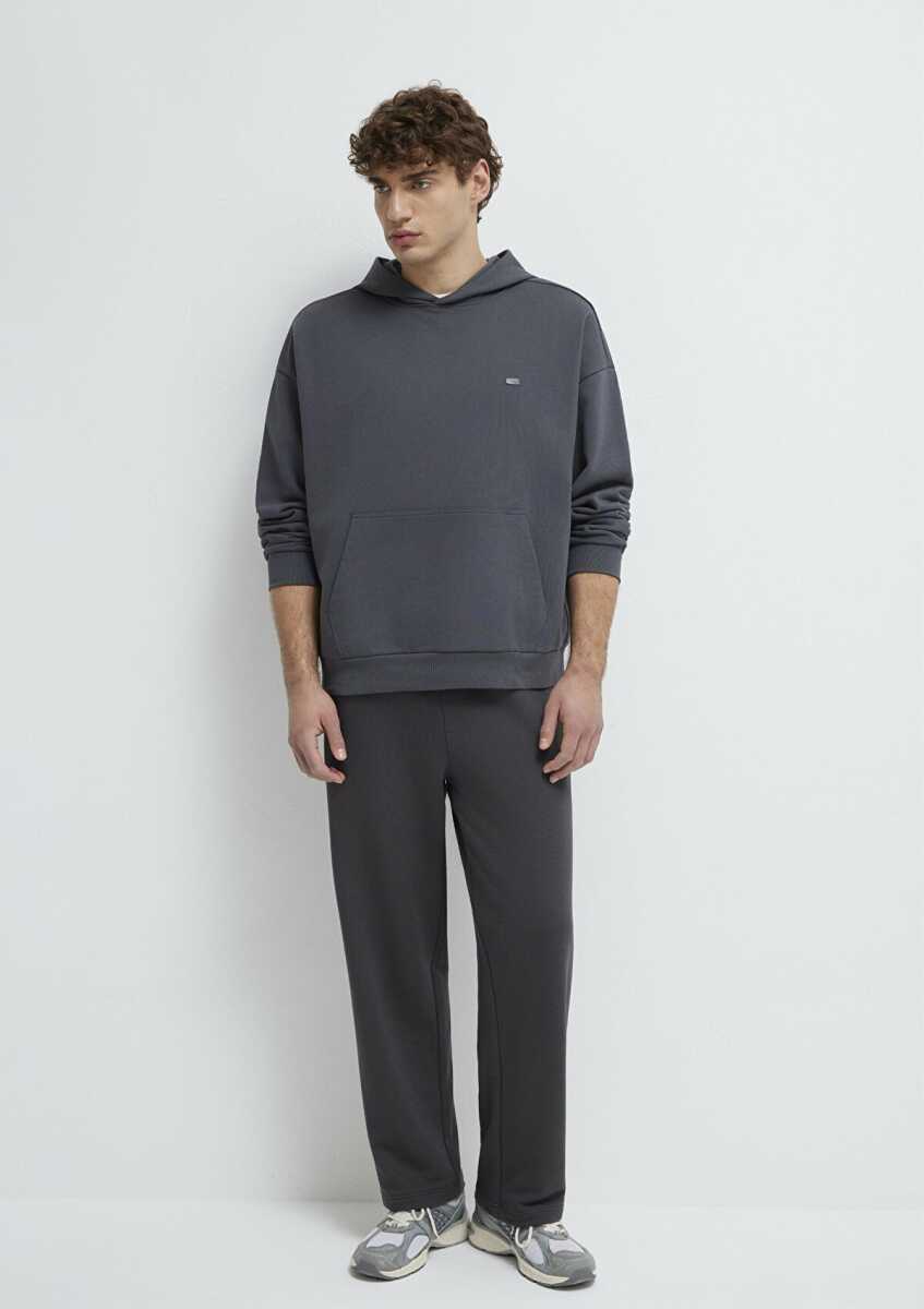 Mavi Kapüşonlu Antrasit Boxy Fit Erkek Sweatshirt 0S10416-80955 (1)