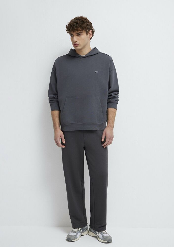 Mavi Kapüşonlu Antrasit Boxy Fit Erkek Sweatshirt 0S10416-80955 (1)