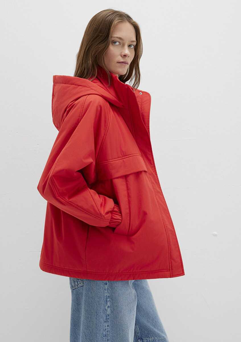 Mavi Kapüşonlu Kırmızı Oversize Kadın Ceket 1110348-70461 - 2