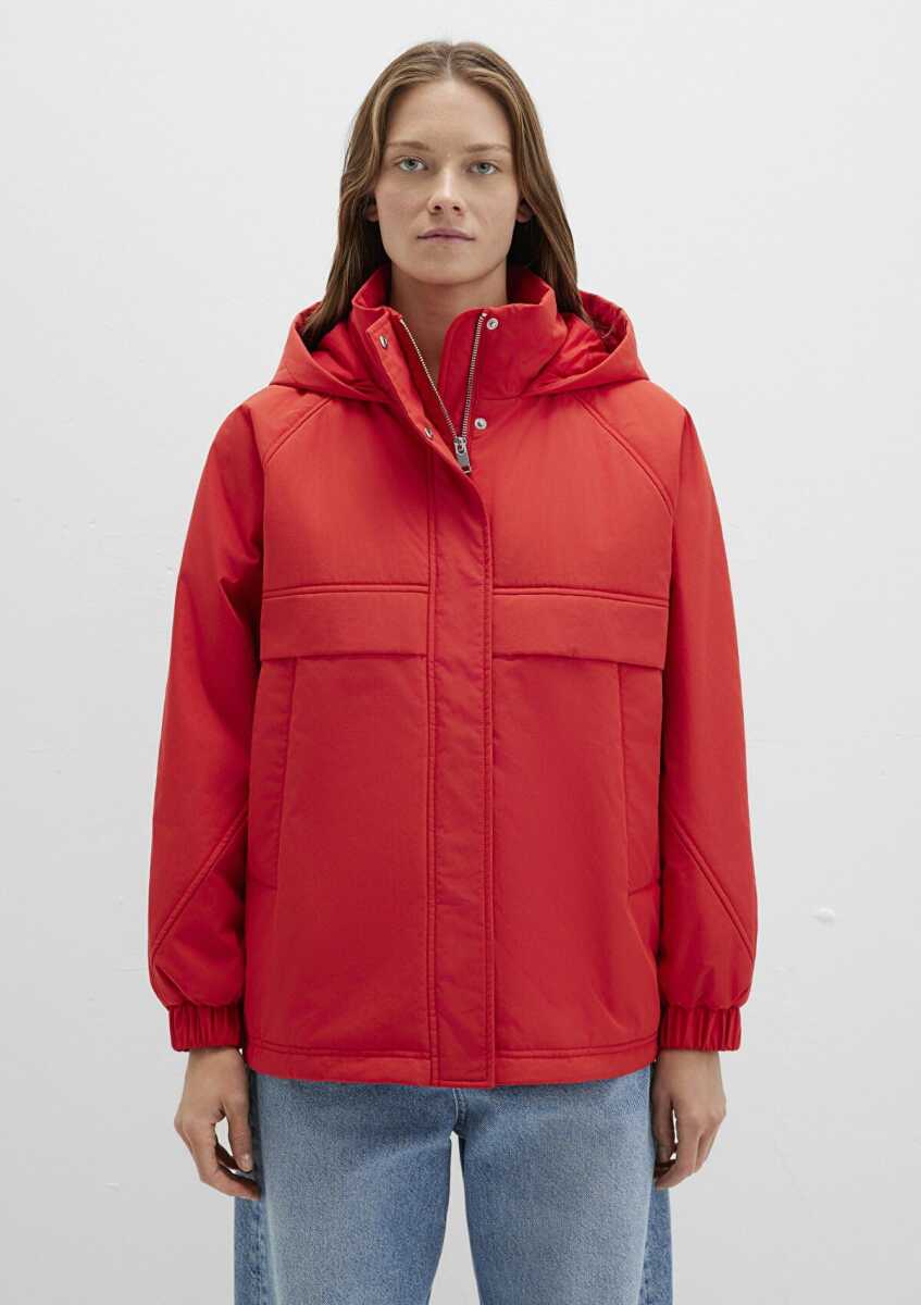 Mavi Kapüşonlu Kırmızı Oversize Kadın Ceket 1110348-70461 - 3