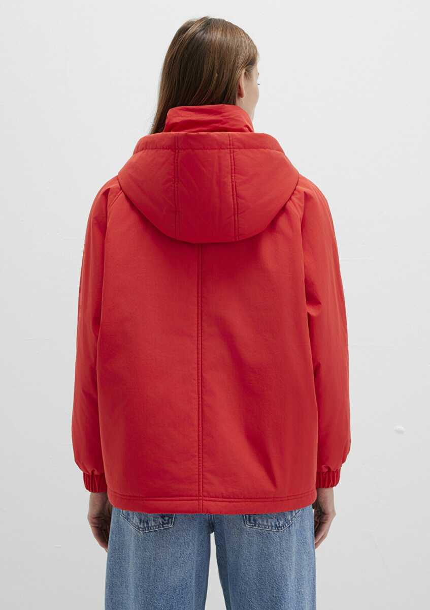Mavi Kapüşonlu Kırmızı Oversize Kadın Ceket 1110348-70461 - 4