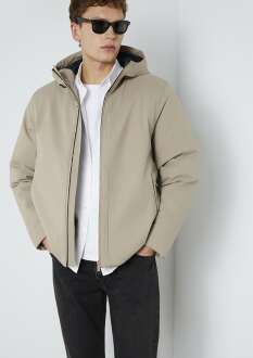 Mavi Kapüşonlu Kum Loose Fit Erkek Ceket 0110784-80697 