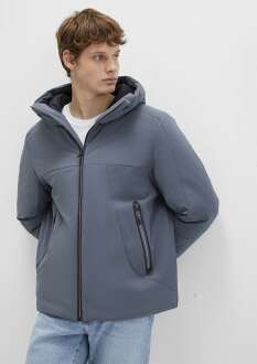 Mavi Kapüşonlu Loose Fit Erkek Mont 0110663-80776