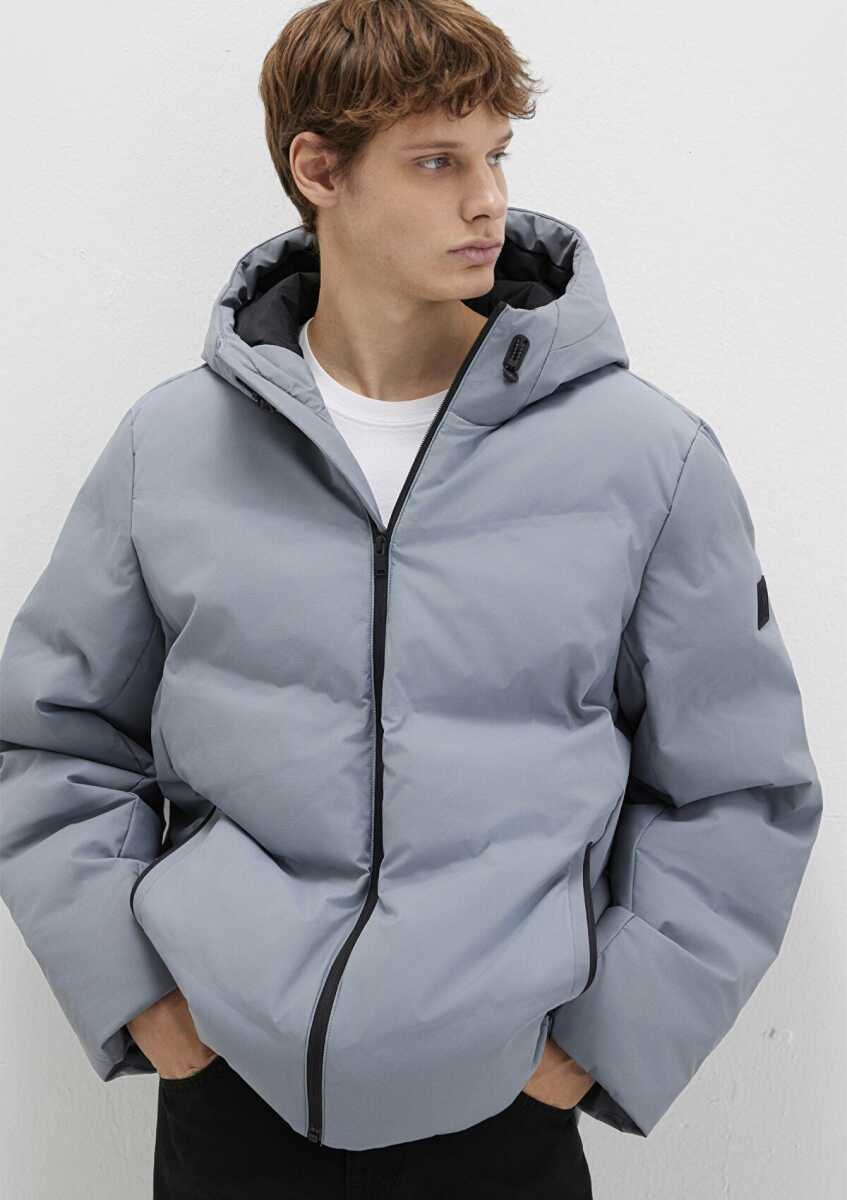 Mavi Kapüşonlu Loose Fit Gri Erkek Ceket 0110651-85550 - Mavi