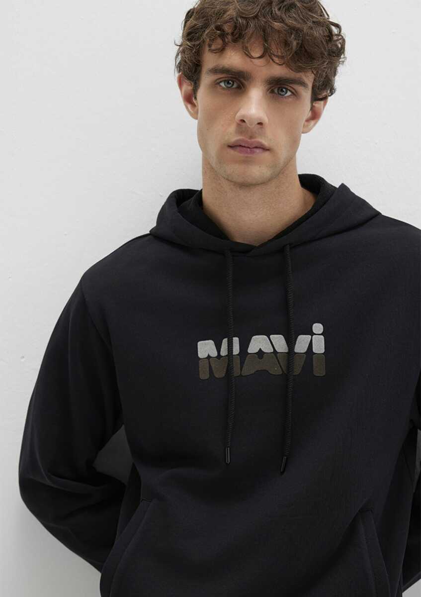 Mavi Kapüşonlu Siyah Erkek Sweat 0S10395-900 - 1