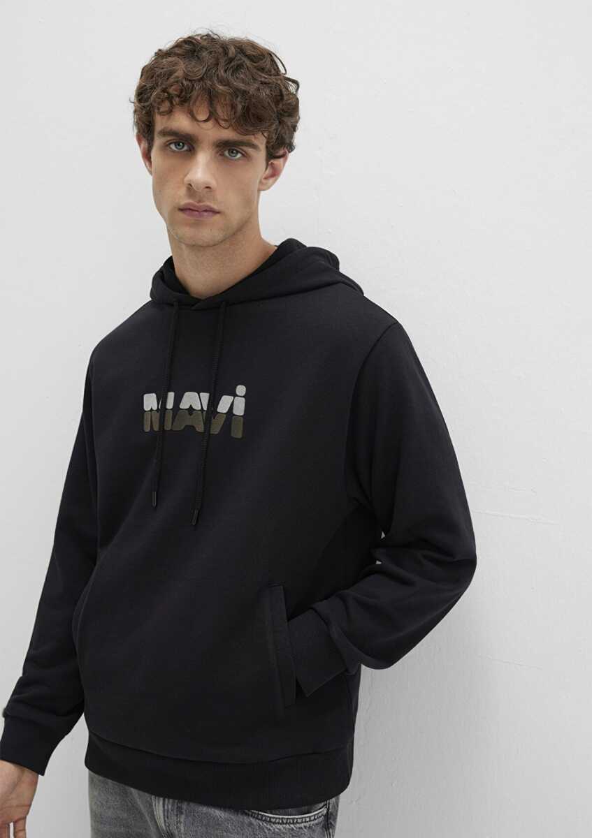 Mavi Kapüşonlu Siyah Erkek Sweat 0S10395-900 - 3