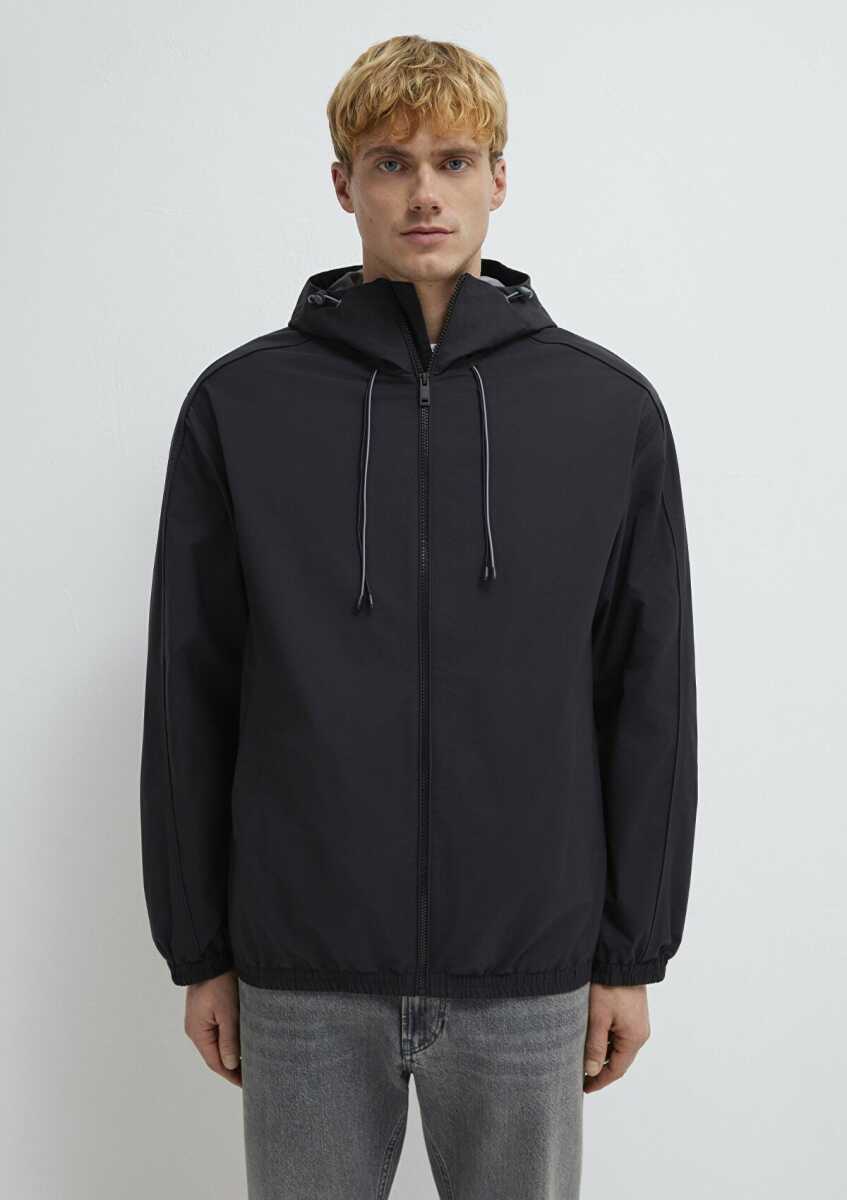 Mavi Kapüşonlu Siyah Loose Fit Erkek Ceket 0110818-900 - 3