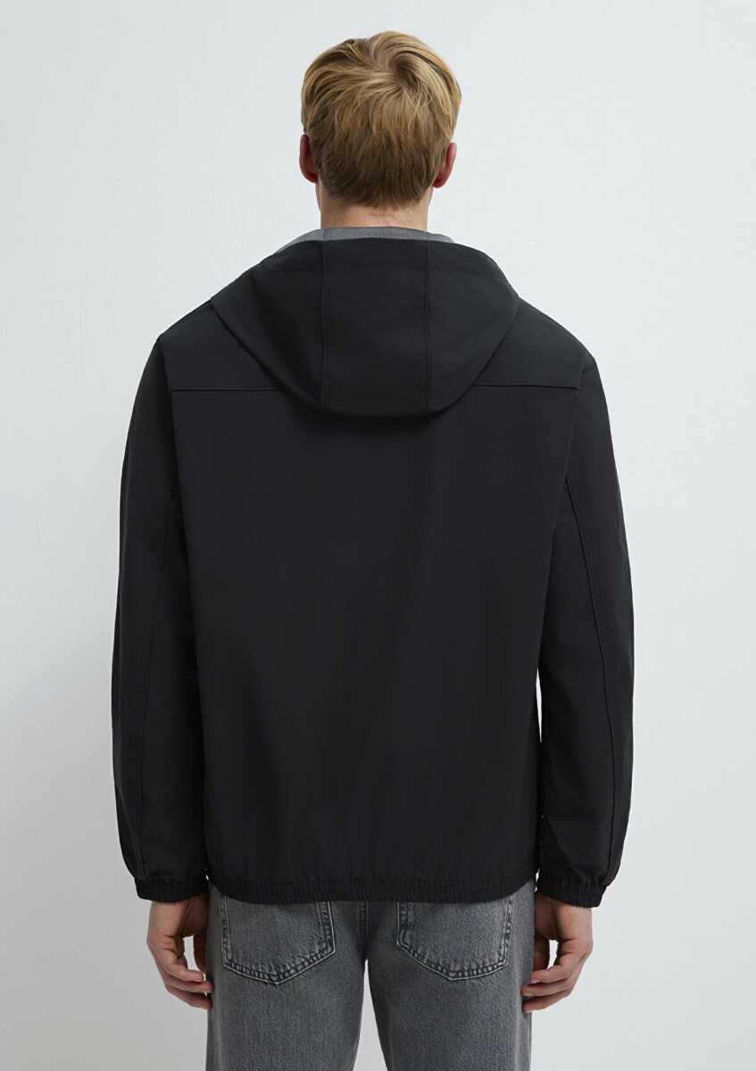 Mavi Kapüşonlu Siyah Loose Fit Erkek Ceket 0110818-900 - 5